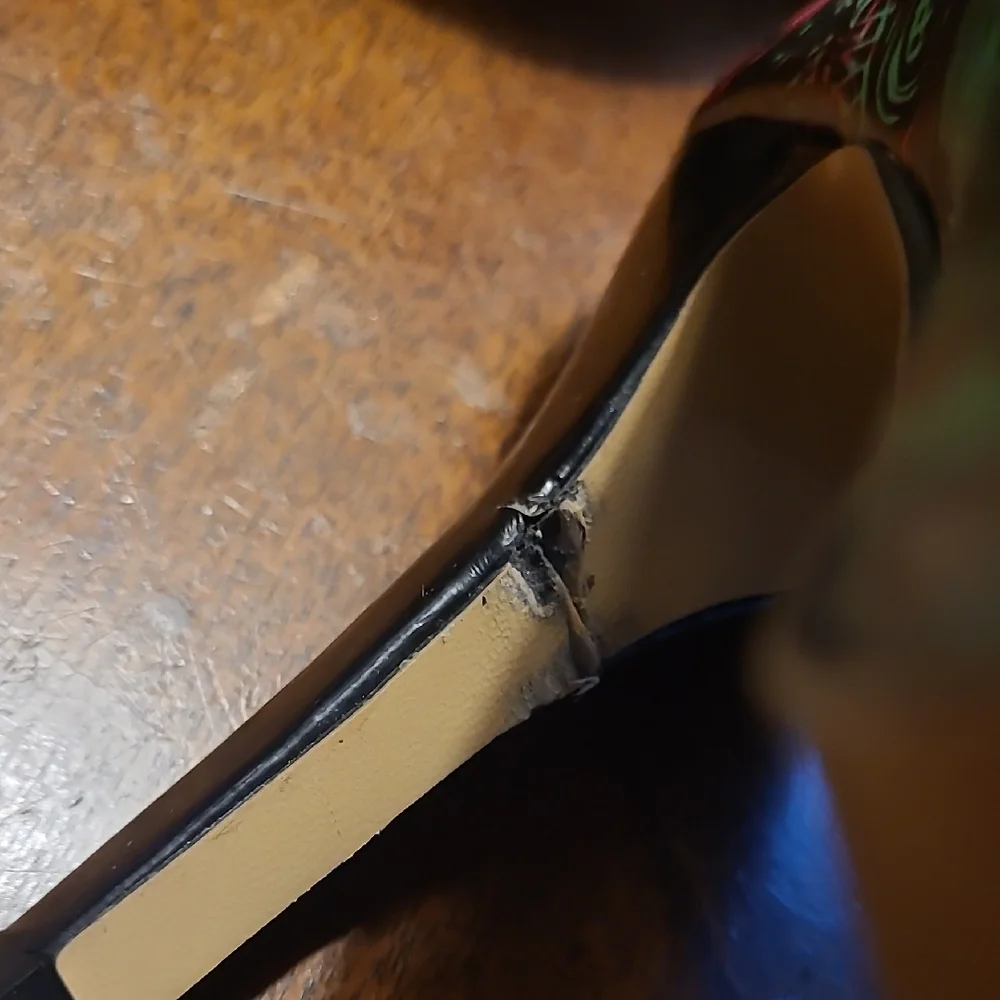 Iron Fist Black and Red Patterned Heels - Picture 9 of 11